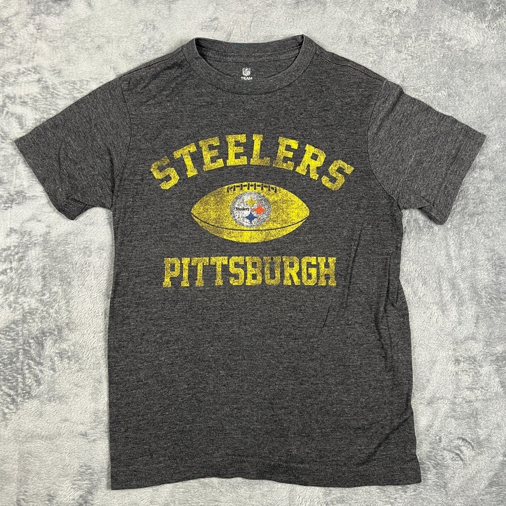 Team Apparel Shirt Womens Medium Heathered Gray Pittsburgh Steelers Football NFL